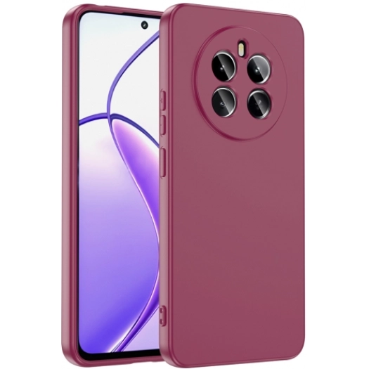 Realme 12 4G Kılıf İçi Kadife Mat Yüzey Mara Lansman Kapak  - Koyu Mor