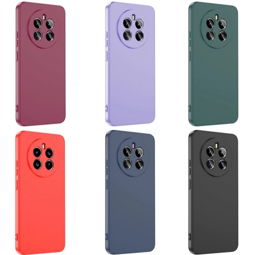 Realme 12 4G Kılıf İçi Kadife Mat Yüzey Mara Lansman Kapak  - Koyu Mor