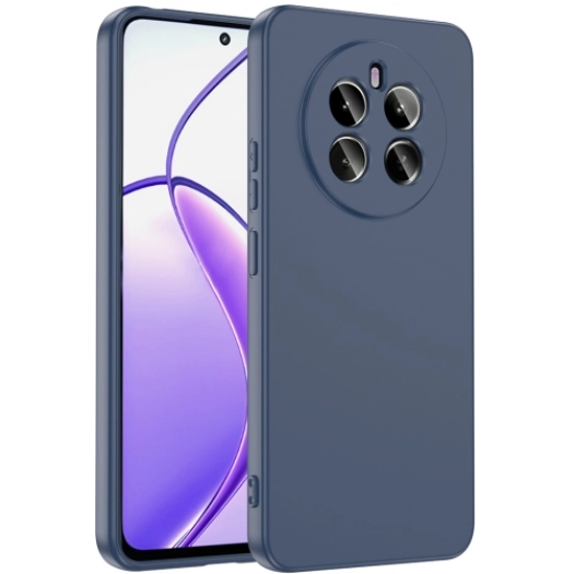 Realme 12 4G Kılıf İçi Kadife Mat Yüzey Mara Lansman Kapak  - Lacivert