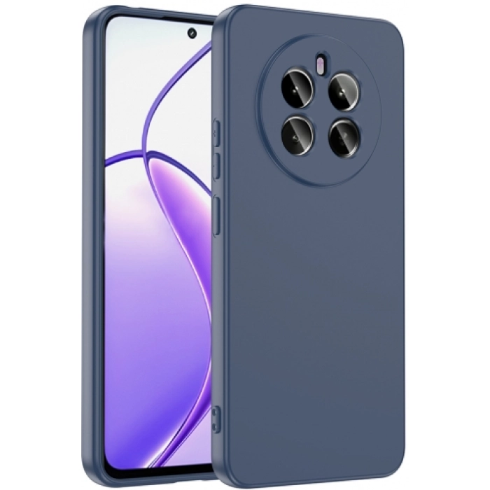 Realme 12 4G Kılıf İçi Kadife Mat Yüzey Mara Lansman Kapak  - Lacivert