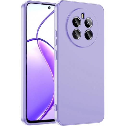 Realme 12 4G Kılıf İçi Kadife Mat Yüzey Mara Lansman Kapak  - Lila