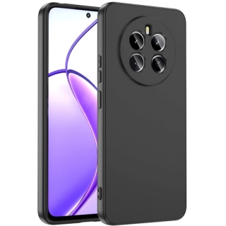 Realme 12 4G Kılıf İçi Kadife Mat Yüzey Mara Lansman Kapak  - Siyah