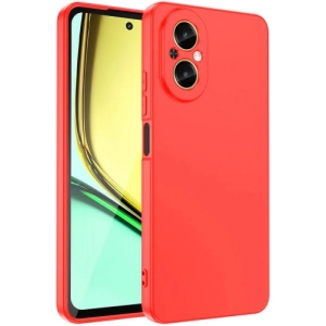 Realme 12 Lite Kılıf İçi Kadife Mat Yüzey Mara Lansman Kapak  - Kırmızı