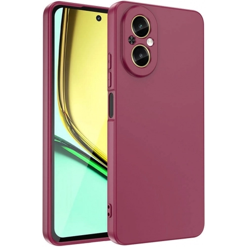 Realme 12 Lite Kılıf İçi Kadife Mat Yüzey Mara Lansman Kapak - Koyu Mor