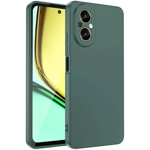 Realme 12 Lite Kılıf İçi Kadife Mat Yüzey Mara Lansman Kapak - Koyu Yeşil