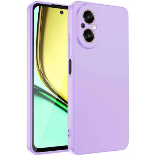 Realme 12 Lite Kılıf İçi Kadife Mat Yüzey Mara Lansman Kapak  - Lila