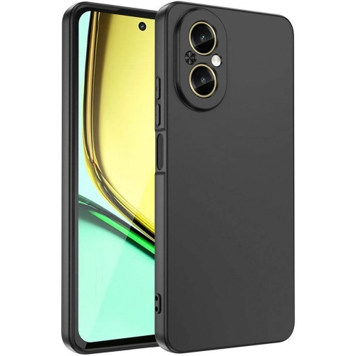 Realme 12 Lite Kılıf İçi Kadife Mat Yüzey Mara Lansman Kapak - Siyah