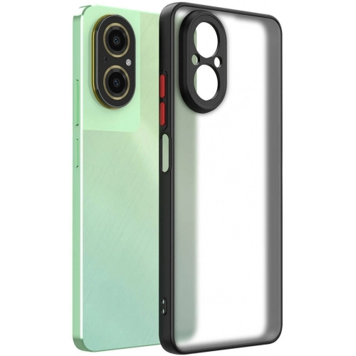 Realme 12 Lite Kılıf Kamera Korumalı Arkası Şeffaf Mat Silikon Kapak - Lacivert