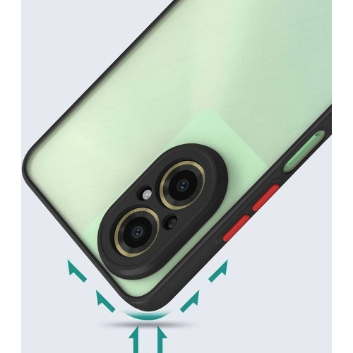 Realme 12 Lite Kılıf Kamera Korumalı Arkası Şeffaf Mat Silikon Kapak - Lacivert