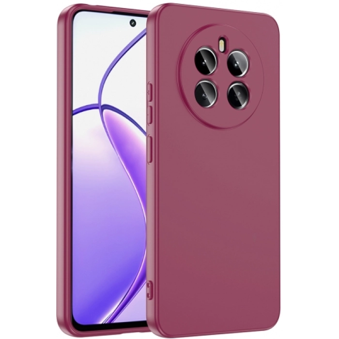 Realme 12 Plus Kılıf İçi Kadife Mat Yüzey Mara Lansman Kapak  - Koyu Mor