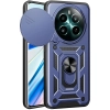 Realme 12 Plus Kılıf Zırhlı Standlı Silikon Sürgülü Kamera Korumalı Tank Kapak - Mavi