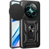 Realme 12 Plus Kılıf Zırhlı Standlı Silikon Sürgülü Kamera Korumalı Tank Kapak - Siyah