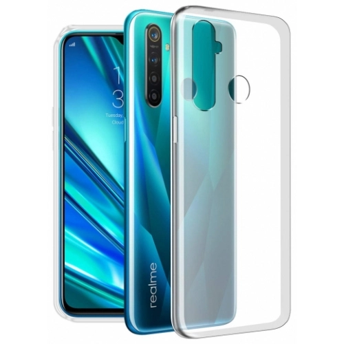 Realme 5i Kılıf Kamera Korumalı Esnek Silikon Kapak - Şeffaf