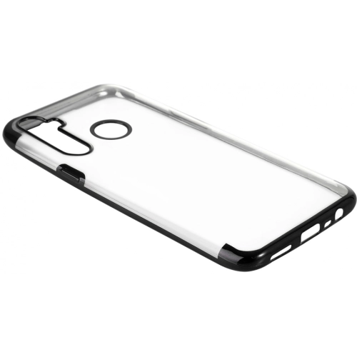 Realme 6i Kılıf Renkli Köşeli Lazer Şeffaf Esnek Silikon - Siyah