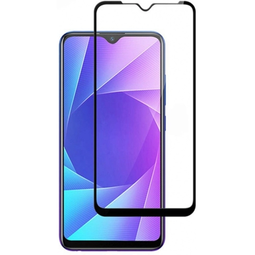 Realme 6i Kırılmaz Cam Tam Kapatan Kenarları Kırılmaya Dayanıklı Cam Ekran Koruyucu - Siyah