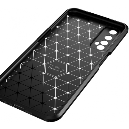 Realme 7 Kılıf Silikon Parmak İzi Bırakmayan Karbon Soft Negro Kapak - Siyah