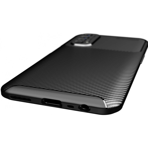 Realme 7 Kılıf Silikon Parmak İzi Bırakmayan Karbon Soft Negro Kapak - Siyah