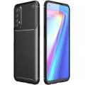 Realme 7 Kılıf Silikon Parmak İzi Bırakmayan Karbon Soft Negro Kapak - Siyah
