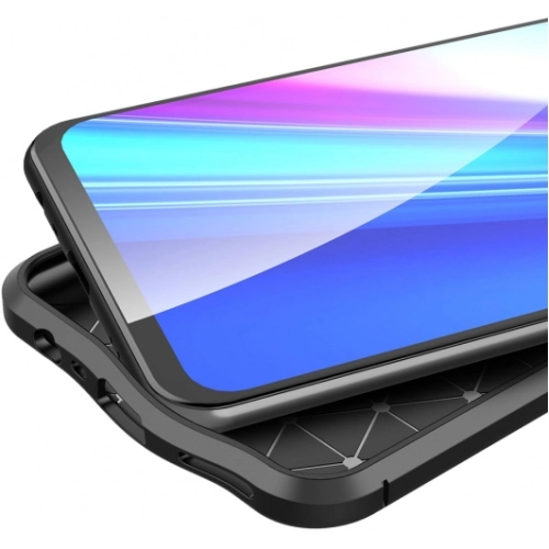 Realme 7 Kılıf Deri Görünümlü Lüks Parmak İzi Bırakmaz Niss Silikon Kapak - Siyah