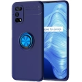 Realme 7 Pro Kılıf Renkli Silikon Yüzüklü Standlı Auto Focus Ravel Kapak - Mavi