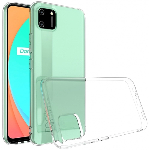 Realme C11 Kılıf Kamera Korumalı Esnek Silikon Kapak - Şeffaf