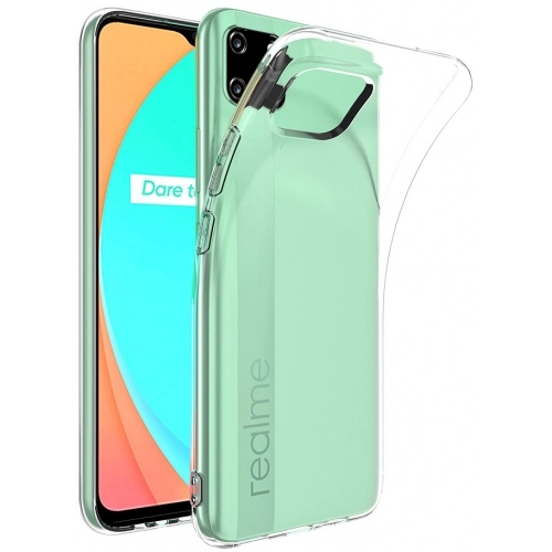 Realme C11 Kılıf Kamera Korumalı Esnek Silikon Kapak - Şeffaf