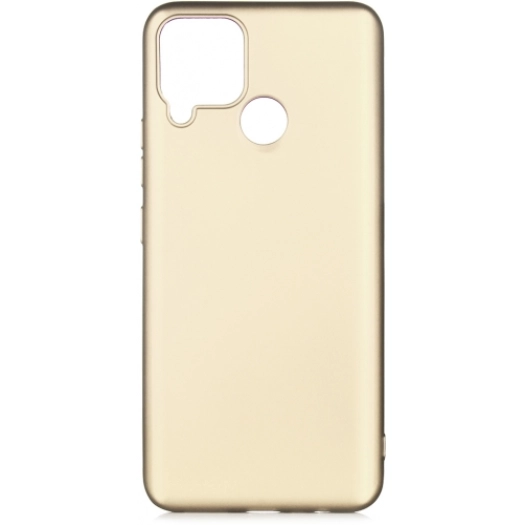 Realme C15 Kılıf İnce Soft Mat Renkli Esnek Silikon Kapak - Gold