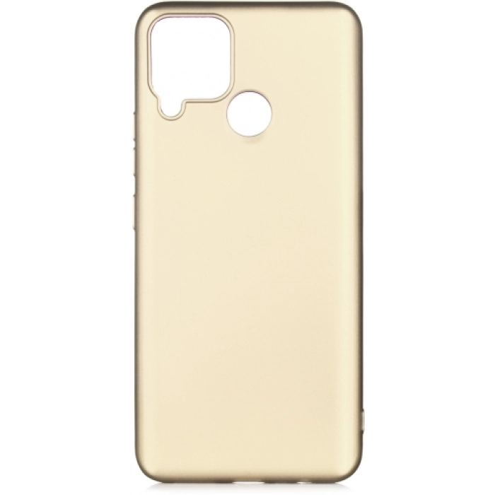 Realme C15 Kılıf İnce Soft Mat Renkli Esnek Silikon Kapak - Gold