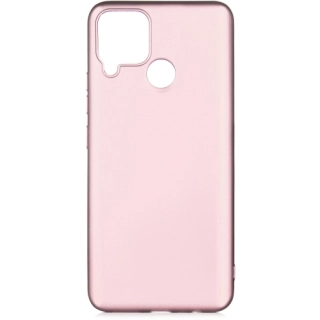 Realme C15 Kılıf İnce Soft Mat Renkli Esnek Silikon Kapak - Rose Gold