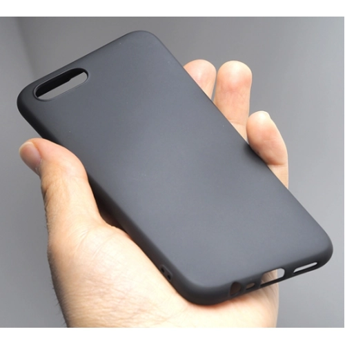 Realme C2 Kılıf İnce Soft Mat Renkli Esnek Silikon Kapak - Siyah