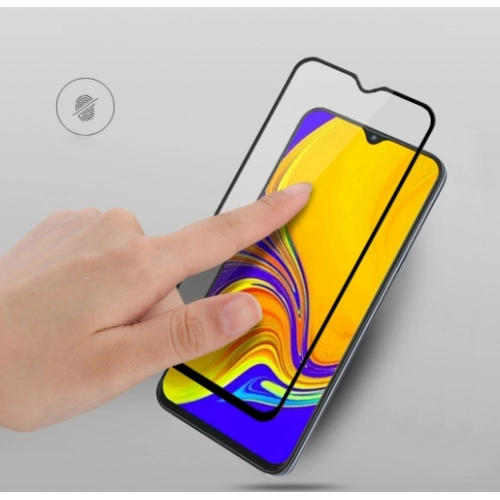 Realme C21 Kırılmaz Cam Tam Kapatan Kenarları Kırılmaya Dayanıklı Cam Ekran Koruyucu - Siyah