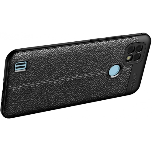 Realme C25 Kılıf Deri Görünümlü Lüks Parmak İzi Bırakmaz Niss Silikon Kapak - Lacivert