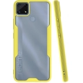 Realme C25 Kılıf Renkli Silikon Kamera Lens Korumalı Şeffaf Parfe Kapak - Sarı
