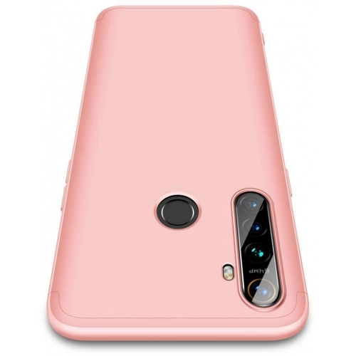 Realme C3 Kılıf 3 Parçalı 360 Tam Korumalı Rubber AYS Kapak - Kırmızı - Siyah