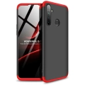 Realme C3 Kılıf 3 Parçalı 360 Tam Korumalı Rubber AYS Kapak  - Kırmızı - Siyah
