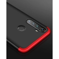 Realme C3 Kılıf 3 Parçalı 360 Tam Korumalı Rubber AYS Kapak  - Kırmızı - Siyah