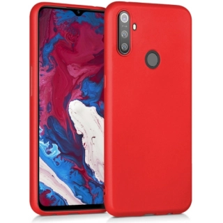 Realme C3i Kılıf İnce Soft Mat Renkli Esnek Silikon Kapak - Kırmızı