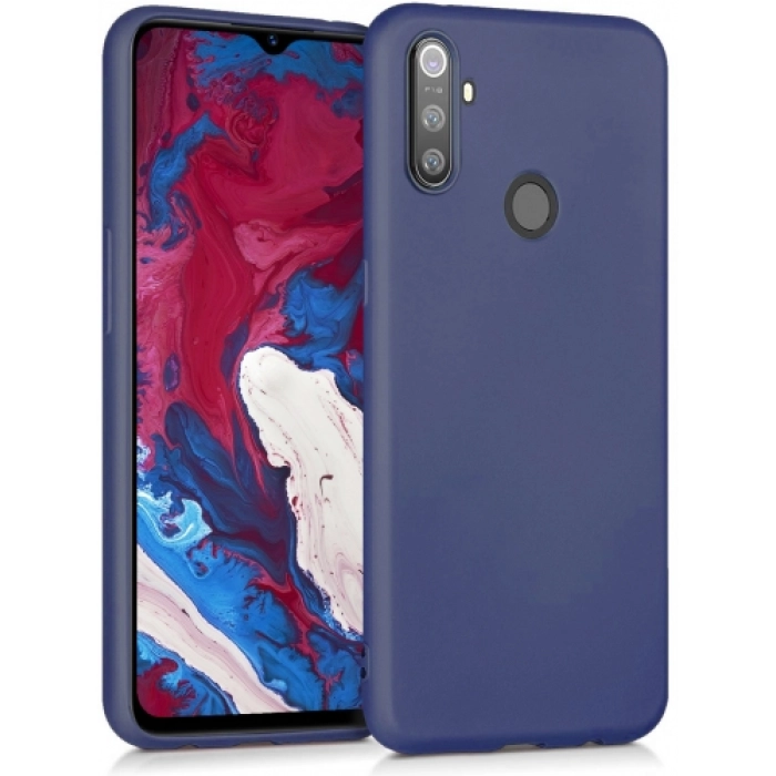 Realme C3i Kılıf İnce Soft Mat Renkli Esnek Silikon Kapak - Lacivert