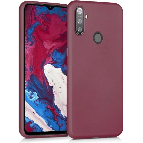 Realme C3i Kılıf İnce Soft Mat Renkli Esnek Silikon Kapak - Mürdüm