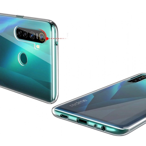 Realme C3i Kılıf Kamera Korumalı Esnek Silikon Kapak - Şeffaf