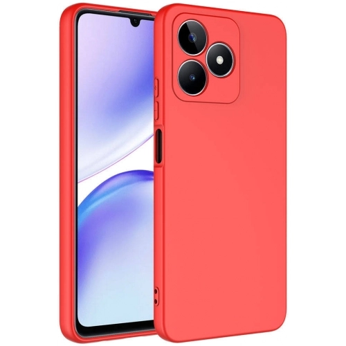 Realme C53 Kılıf İçi Kadife Mat Mara Lansman Silikon Kapak - Kırmızı