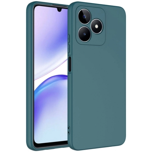 Realme C53 Kılıf İçi Kadife Mat Mara Lansman Silikon Kapak - Koyu Yeşil