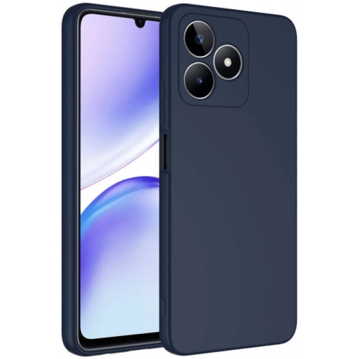 Realme C53 Kılıf İçi Kadife Mat Mara Lansman Silikon Kapak  - Lacivert