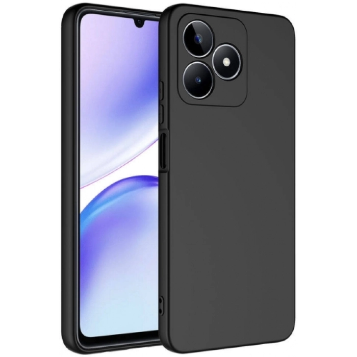 Realme C53 Kılıf İçi Kadife Mat Mara Lansman Silikon Kapak  - Siyah