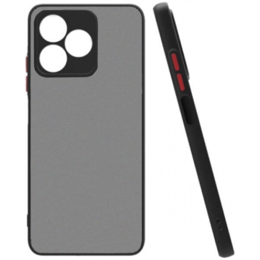 Realme C53 Kılıf Kamera Korumalı Arkası Şeffaf Mat Silikon Kapak - Siyah