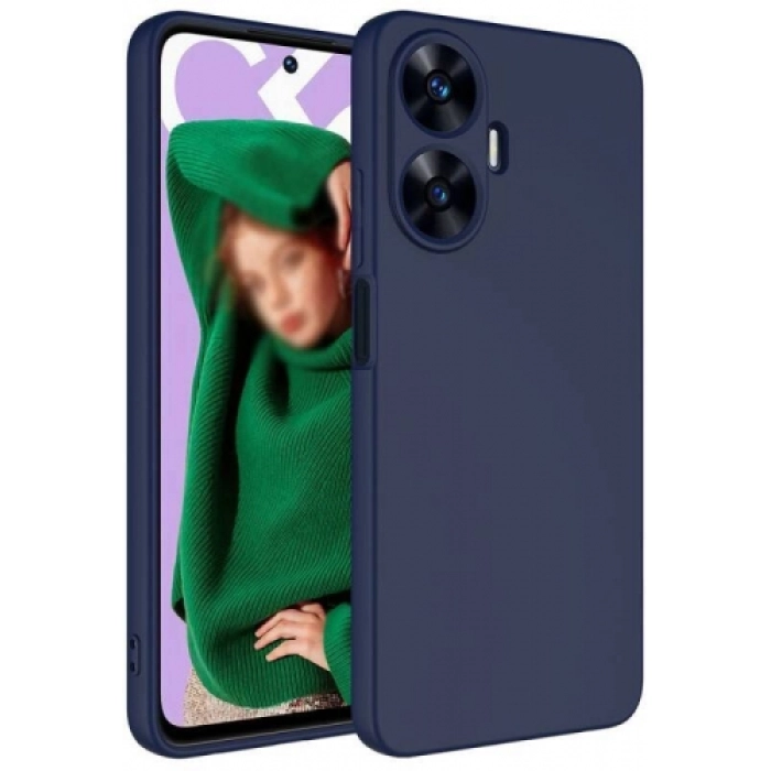 Realme C55 Kılıf İçi Kadife Mat Yüzey Mara Lansman Kapak  - Lacivert