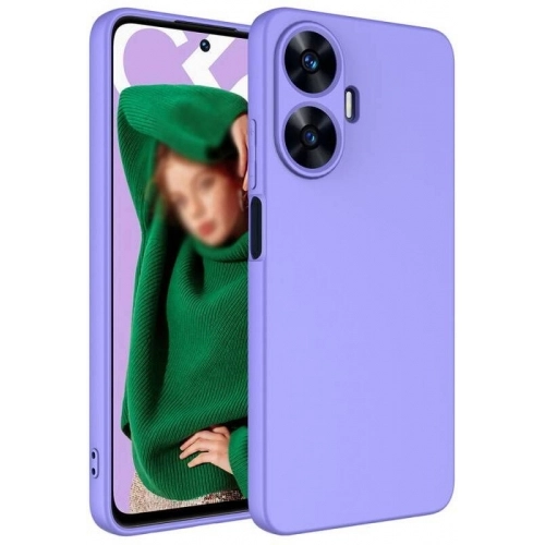 Realme C55 Kılıf İçi Kadife Mat Yüzey Mara Lansman Kapak  - Lila