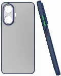 Realme C55 Kılıf Kamera Korumalı Arkası Şeffaf Mat Silikon Kapak - Lacivert