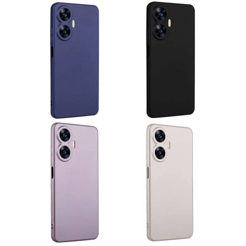 Realme C55 Kılıf İnce Soft Mat Renkli Esnek Silikon Kapak - Lacivert