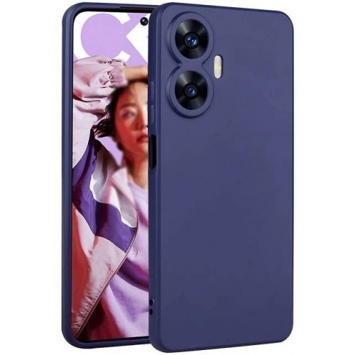 Realme C55 Kılıf İnce Soft Mat Renkli Esnek Silikon Kapak - Lacivert